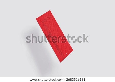 A single red envelope placed on a clean white background, simple yet full of festive meaning.