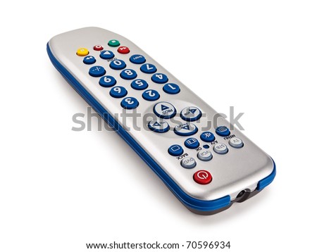 single remote control over the white background