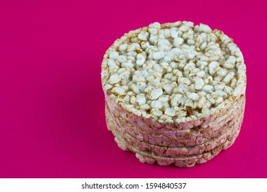 Single rice cake on the red background