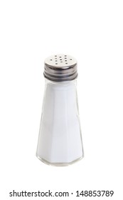 A Single Salt Shaker On White Background.