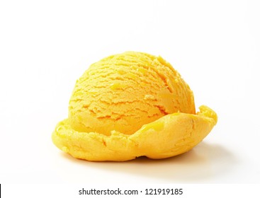 Single Scoop Of Yellow Ice Cream 
