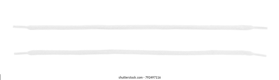 Single short shoelace isolated over the white background