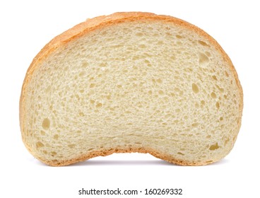 Single Slice Of Bread Isolated On White