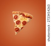Single slice of pepperoni pizza