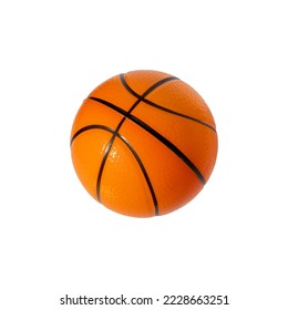 Single small orange basketball ball. Rubber mini toy. - Powered by Shutterstock