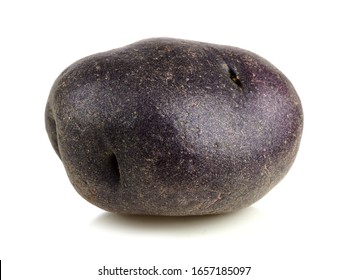 Single Small Purple Potato Isolated On A White Background