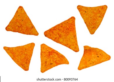 Single Snack Chips Isolated on a White Background