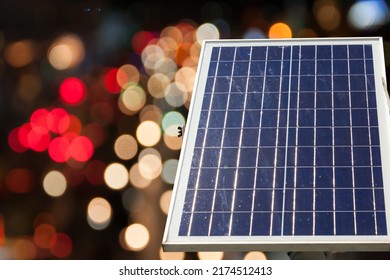 Single Solar Cell On Light Bokeh Blur Background
It's Technology And Clean Energy.