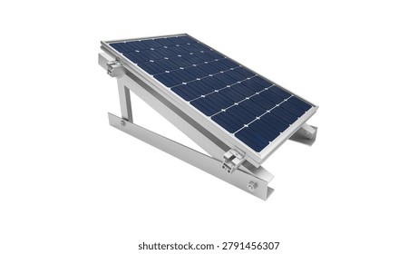 Single solar panel mounted on a metal frame for renewable energy generation