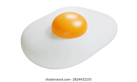 Single sunny side up fried egg with bright orange yolk and white albumen