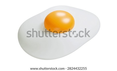 Single sunny side up fried egg with bright orange yolk and white albumen