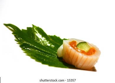 Single Sushi ona  white plate