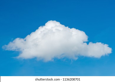 Single White Cloud On Blue Sky