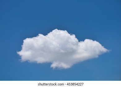 Single White Cloud On Blue Sky