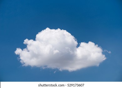 Single White Cloud On Blue Sky