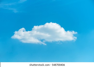 Single White Cloud On Blue Sky