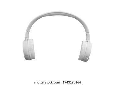 single white wireless headphones, on white background, isolated - Shutterstock ID 1943195164