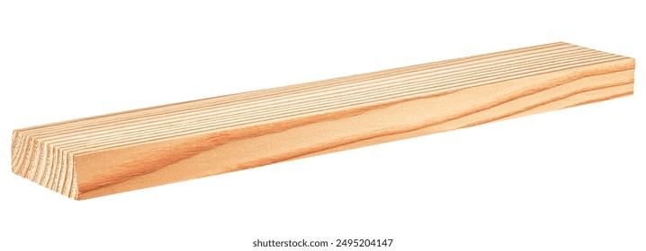 Single wooden beam isolated on a white background. Pine wooden bar. - Powered by Shutterstock