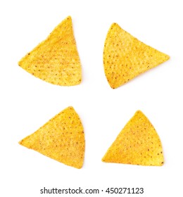 Single Yellow Corn Tortilla Chip Isolated Stock Photo 450271123 ...