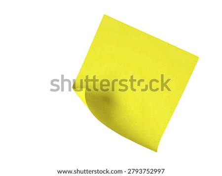 A single yellow square sticky note with a curled corner, perfect for office, school, or business reminders and messages.