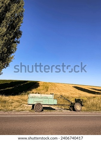 single-axle tractor in the field