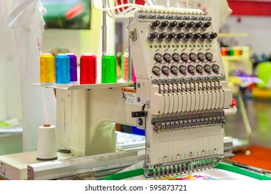 Singlehead 15needle Table Embroidery Machine Selective Stock Photo ...