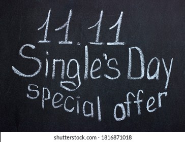 Singles Day chalkboard is a special offer. A holiday in China