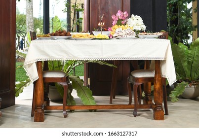 Sinhala and Tamil New Year, Sinhala Aluth Avurudu Foods and Sweets in the table with background, traditional Sri Lankan foods
