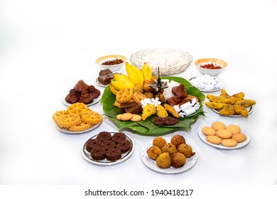 Sinhala Tamil New Year Traditional Foods with Oil lamp. - Shutterstock ID 1940418217