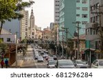 Sinimbu Street and Sao Pelegrino Church - Caxias do Sul, Rio Grande do Sul, Brazil