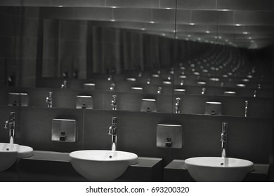 Sink row from mirror reflection.