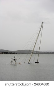 Sinking Boat Lake Macquarie NSW Australia