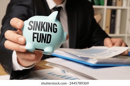 Sinking fund is shown using a text