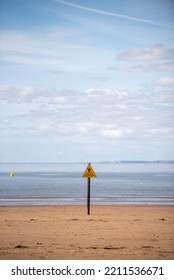 Sinking Mud Sand Sign On Sandy Beach In The UK