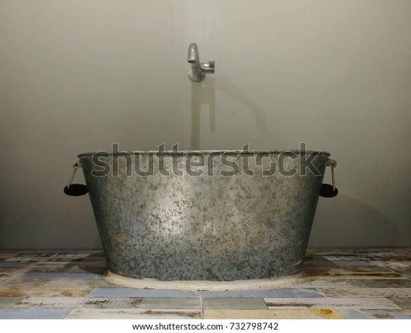 Sinks Made Zinc Cans Stock Photo Edit Now 732798742