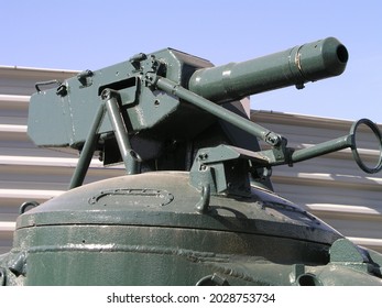 Sinsheim, Germany - Apr.15.2006: The machine gun of Swedish Army Pansarbandvagn 301 APC displayed in the museum