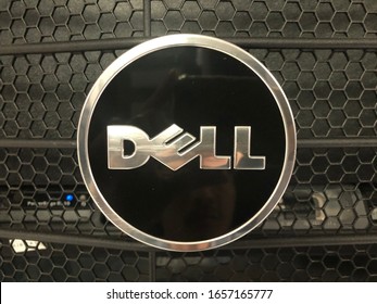 Sintok, Kedah, Malaysia - Dec 23, 2019: Dell Logo On Server Rack At Datacenter.