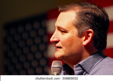 SIOUX CENTER, IOWA - JANUARY 5, 2016: Presidential candidate, Ted Cruz, speaks at a campaign stop in Iowa.