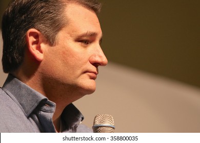 SIOUX CENTER, IOWA - JANUARY 5, 2016: Presidential candidate, Ted Cruz, speaks at a campaign stop in Iowa.