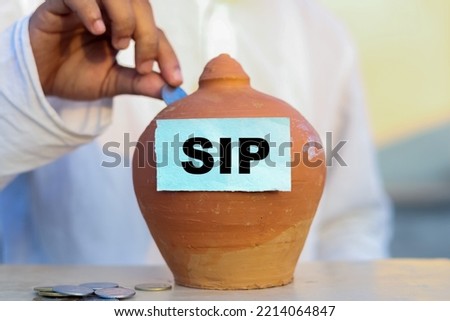 SIP ( Systematic investment plan ) text piggy bank