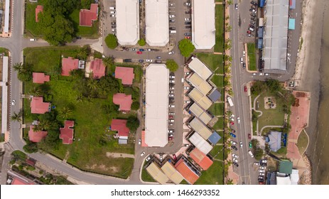 Sipitang,Sabah,Malaysia-July 29,2019: An Aerial View Sipitang Town,Sabah.Sipitang Malay Pekan Sipitang Is The Capital Of The Sipitang District In The Interior Division Of Sabah, Malaysia. 