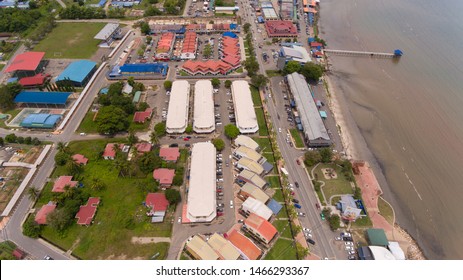 Sipitang,Sabah,Malaysia-July 29,2019: An Aerial View Sipitang Town,Sabah.Sipitang Malay Pekan Sipitang Is The Capital Of The Sipitang District In The Interior Division Of Sabah, Malaysia. 