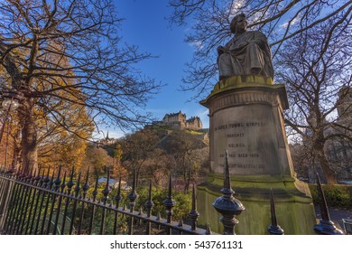 Sir James Young Simpson Statue, Edinburgh Castle. Scotland, United Kingdom.