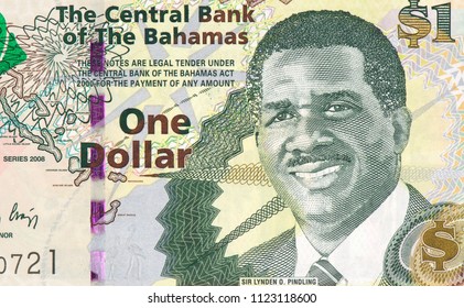 Sir Lynden Pindling, Portrait From Bahamas 1 Dollar 2001 Banknotes. 
