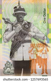 Sir Lynden Pindling, Portrait From Bahamas 1 Dollar 2017 Banknotes. 