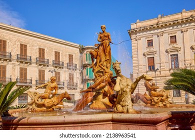 Siracusa, Ortigia-Italy March-21-2022. Images with tourist attractions of the city.