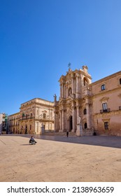 Siracusa, Ortigia-Italy March-21-2022. Images with tourist attractions of the city.