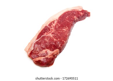 Sirloin Steak Isolated On A White Studio Background.