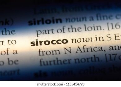 Sirocco Word In A Dictionary. Sirocco Concept.