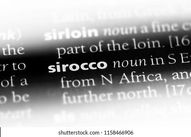 Sirocco Word In A Dictionary. Sirocco Concept.